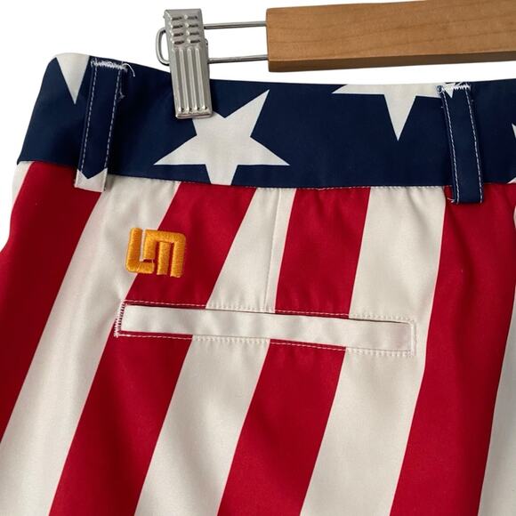 Loudmouth Bermuda Golf Shorts Stars and Stripes Red White Blue size 12 - Picture 6 of 7